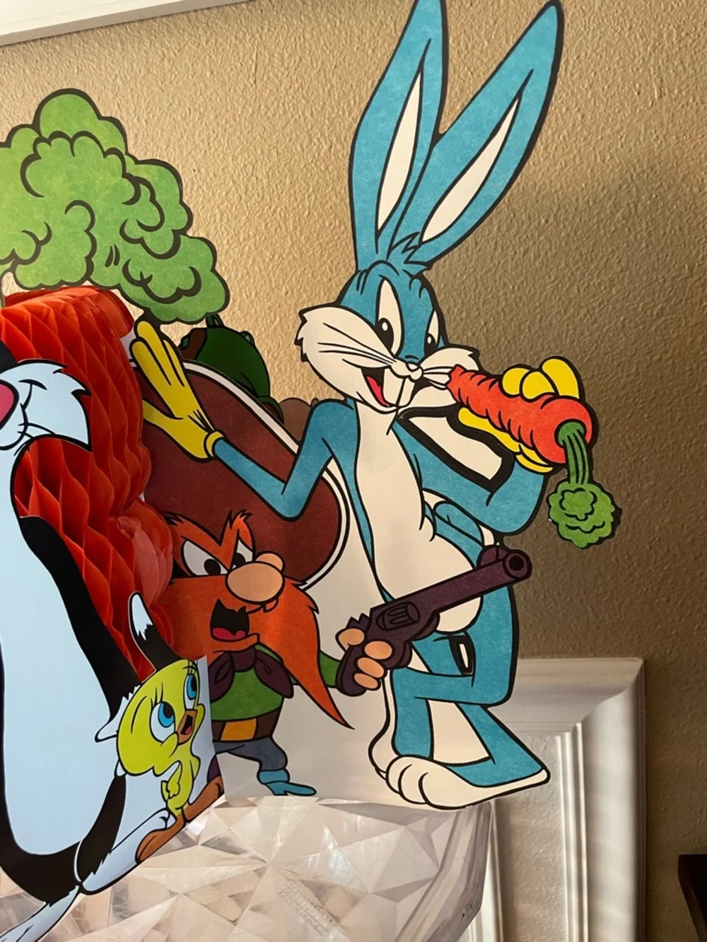 1977 Looney Tunes Carrot Honeycomb Table Centerpiece Bugs Yosemite Porky Sylvest